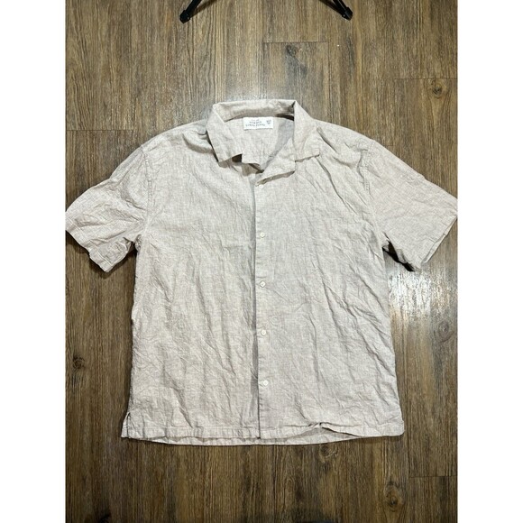 Abercrombie & Fitch Shirt Mens XLT Button Up Summer Linen Blend Beach Rockabilly - Picture 1 of 6